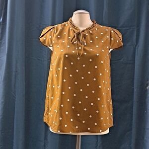Simons Mustard Polka Dot Blouse